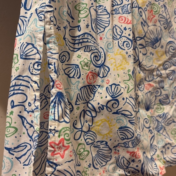 Lilly Pulitzer Blue and Pink Seashell girls size 8 bathing suit cover up - Picture 4 of 6